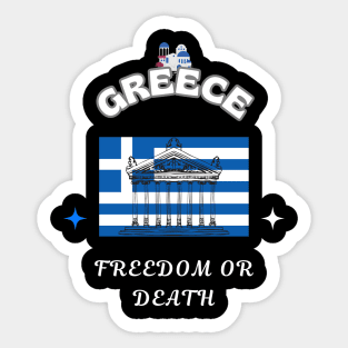 Greek Pride, Freedom or Death Sticker